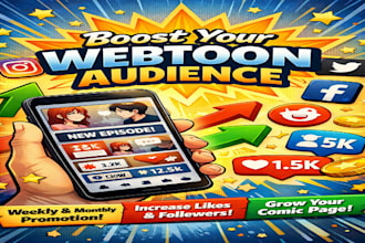 boost organic webtoon promotion, manga, wattpad and tapas to targeted audience