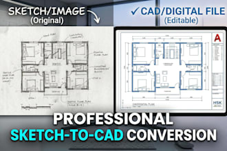 convert your sketches or PDF into autocad dwg files