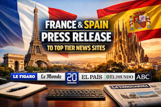 do france and spain press release to top tier news sites
