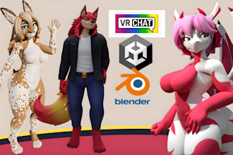 3d model custom furry vrchat avatar fursona vrc furry nsfw model anthro avatar