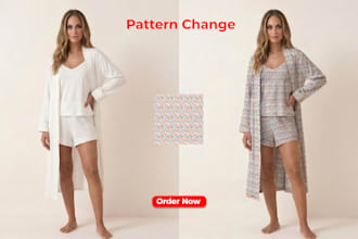 do pattern change, replacement, color change, and photoshop editing