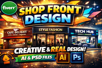 design creative shopfront, storefront, window graphics and all signage