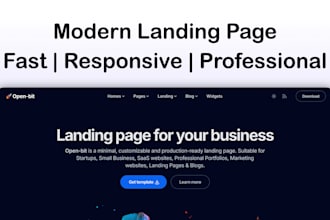 build fast responsive landing page for startup or business