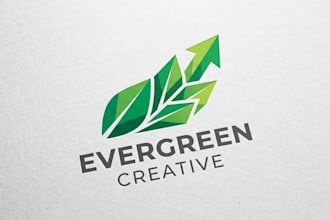 design a modern and eco friendly green logo for your brand