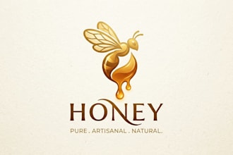 design a sweet and unique honey brand logo
