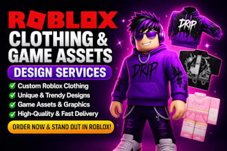 design stunning roblox clothing, ugc item, wearable asset, roblox item, shirt