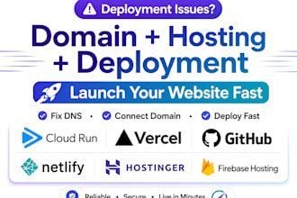 fix domain, hosting and deploy vibe code website to vercel, netlify, hostinger