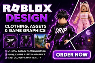 create trendy roblox clothing, roblox item,ugc item, roblox shirt,wearable asset