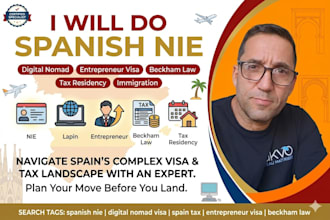 do spanish nie, digital nomad, entrepreneur visa, beckham law, and tax residency