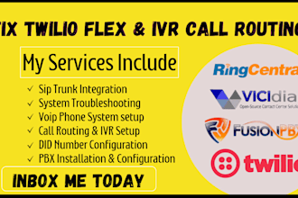 fix twilio flex IVR call routing voip and  SMS issues fast