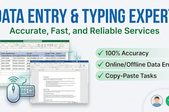 do fastest data entry, copy paste and web research work