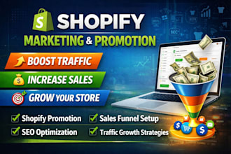 do shopify marketing promotion, promote shopify sales, shopify SEO, sales funnel