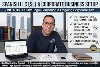 do spanish llc sl company and vat registration, corporate tax, legal consulting