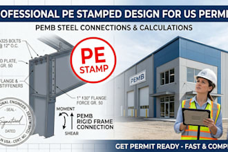 provide pe stamped steel connection design for pemb and US city permits
