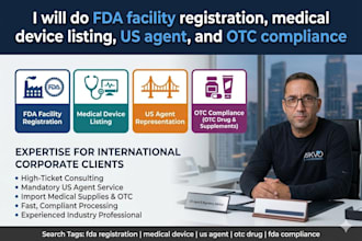 do fda facility registration medical device listing, US agent and otc compliance