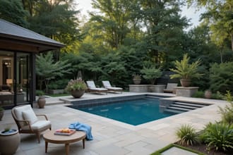 make landscape design, garden design, backyard, pool