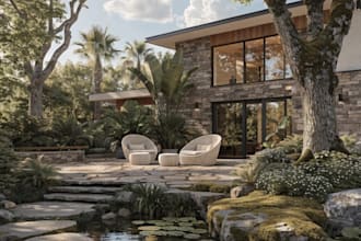 draw landscape designing home garden high quality renderings