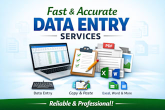 do fast and accurate data entry, typing, and copy paste work