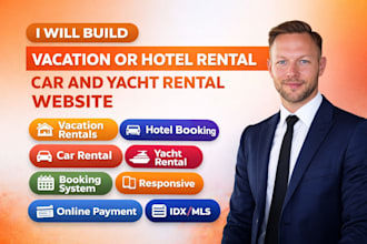 build vacation or hotel rental car and yacht rental website