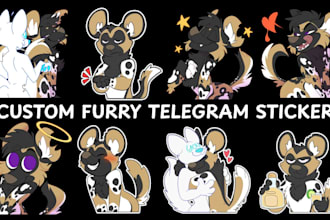 draw custom nsfw furry sticker telegram animated sticker discord gif stickers