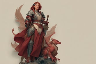 create fantasy character illustration and concept art