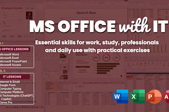 teach microsoft word, excel, powerpoint and access