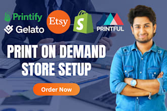 setup etsy print on demand store with printify and printful