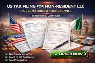 file irs form 5472, 1120 and 1065 for non resident llc