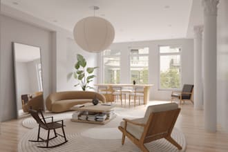 realistic 3d interior visualization for apartments and houses
