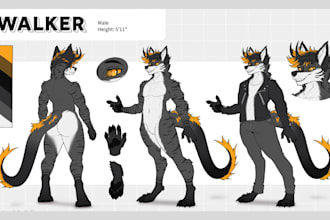 draw furry character reference sheet fursona art reference  sheet nsfw furry art