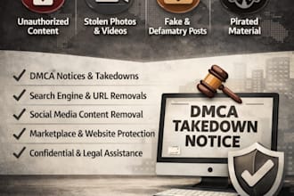 remove unauthorized photos videos and posts online platforms and websites