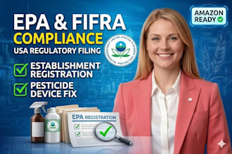 handle epa registration, fifra compliance, and pesticide labeling for amazon