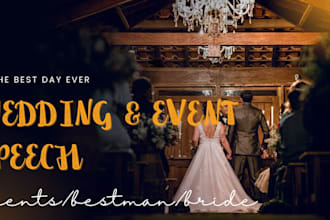 write a heartfelt wedding or special event speech for you