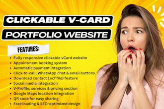 clickable vcard portfolio website