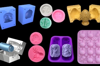 design 3d silicone mold, injection mold, resin mold and casting mold