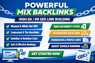 build 500 high da DR mix backlinks manually for off page SEO ranking