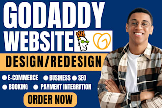 design godaddy website, godaddy redesign, godaddy SEO, godaddy builder
