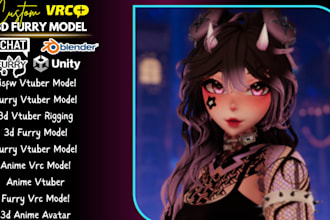 rig, fix and convert 3d models for vrchat avatar, vroid vrm model, mmd, warudo