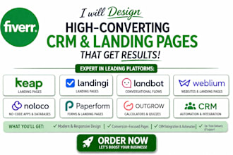 design keap landingi landbot weblium noloco paperform outgrow CRM landing page
