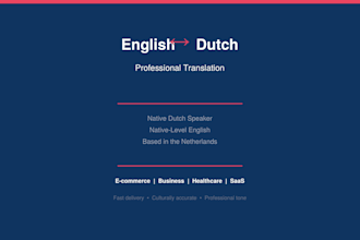 translate english to dutch or dutch to english professionally