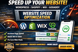 do wordpress shopify speed up wix godaddy fix slow website speed optimization