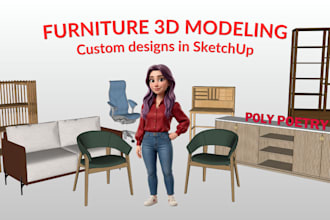 design and 3d model custom furniture in sketchup