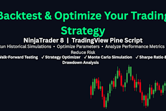 backtest and optimize your trading strategy in ninjatrader or tradingview
