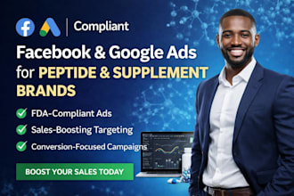 run compliant facebook and google ads for peptide and supplement brands