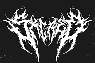 custom heavy metal and gothic logo for businesses or bands