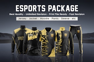 design an esports jersey hoodie and jacket package