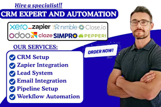 automate close io simpro xero nimble crm odoo pepperi cloze zapier integration