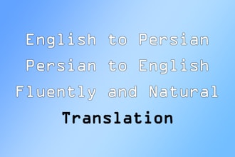 translate english to persian manually and professionally