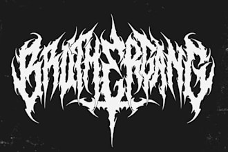 create an aggressive and unique metal band logo