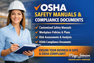 create osha safety manuals, policies, safety plans, and compliance documents